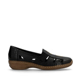 Rieker Slip-Ons & Loafers Rieker Women's 41385-02 Doric Woven Loafers- Black