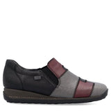 Rieker Slip-Ons & Loafers Rieker Women's 44250-00 Wedge Loafers- Black Combi