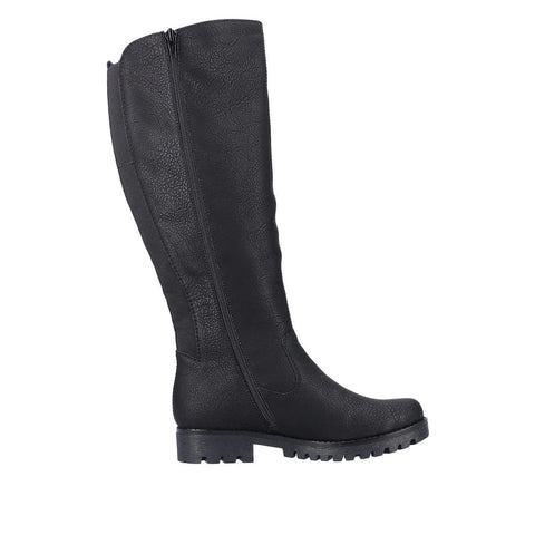 Rieker Tall Boots Rieker Womens Tall Stretch Zip Boots - Black