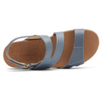 Rockport Shoe Rockport Women's Ridge Adjustable Asymmetrical Velcro Sandal - Blue