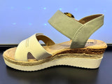 Romika Heeled & Wedge Sandals Romika Womens Espi 04 Wedge Sandal - White Multi Smooth PU