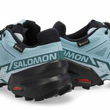 Salomon Hiking & Trail Shoes Salomon Women's Speedcross 6 Gore-Tex Trail Runners- Ballad Blue/ Black/ Tourmaline