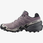 Salomon Hiking & Trail Shoes Salomon Women's Speedcross 6 Trail Running Shoes - Moonscape/Black/Ashes of Roses