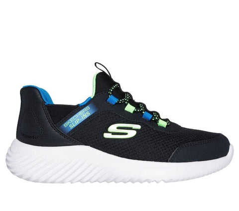 Skechers Kids Shoes Skechers Kids Slip-ins: Bounder - Brisk-Burst - Black / Blue / Lime
