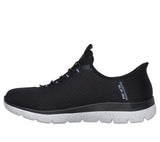 Skechers Lifestyle Sneakers Skechers Womens Slip-ins Waterproof Summits Best Choice - Black / Light Blue