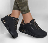 Skechers Running Shoes Skechers Womens Uno Shimmer Away - Black