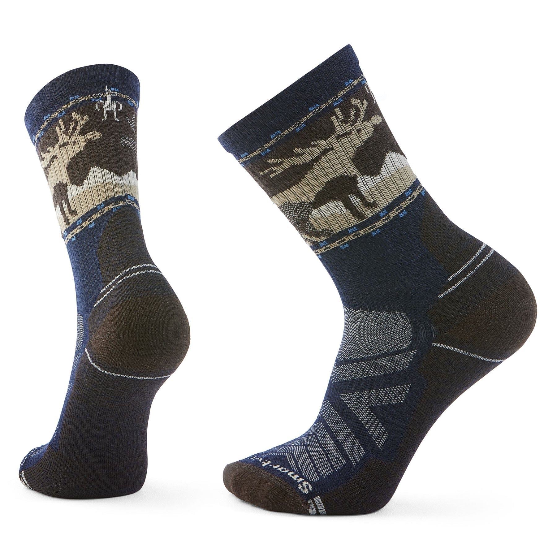 Smartwool Socks Smartwool Unisex Socks Hike Light Cushion Mountain Moose Crew- Deep Navy