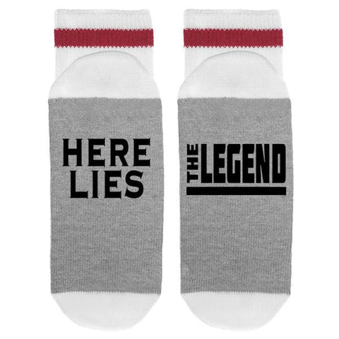 Sock Dirty To Me Socks Matte Black Here Lies the Legend- Men