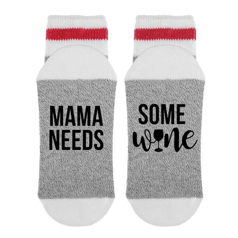 Sock Dirty To Me Socks Matte Black Mama Needs-Some Wine - Ladies