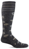 Sockwell Socks Sockwell Women's Field Flower | Moderate Graduated Compression Socks- Charcoal