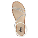 TAXI Ankle Strap Sandals Taxi Women's Paige-01 Strappy Sandals- White