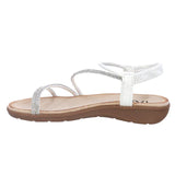 TAXI Ankle Strap Sandals Taxi Women's Paige-01 Strappy Sandals- White