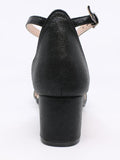 TAXI Strappy Heels Taxi Women's Macy 02 Block Heels- Black Shiny