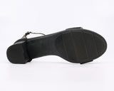 TAXI Strappy Heels Taxi Women's Macy 02 Block Heels- Black Shiny