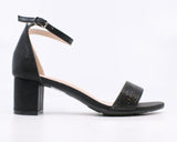 TAXI Strappy Heels Taxi Women's Macy 02 Block Heels- Black Shiny