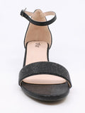 TAXI Strappy Heels Taxi Women's Macy 02 Block Heels- Black Shiny