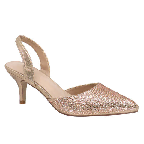 TAXI Strappy Heels Taxi Women's Tyra Kitten Heels- Rose Gold