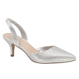 TAXI Strappy Heels Taxi Women's Tyra Kitten Heels- Silver