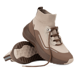 Vessi Lifestyle Sneakers Vessi Women's Stormburst High Top Sneakers- Sandwash/ Dark Teak