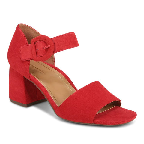 VIONIC Classic Heels & Pumps Red / 5 / M (Medium) Vionic Womens Chardonnay Heeled Sandal - Red