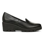 Vionic Slip-Ons & Loafers Vionic Womens Willa Wedge Shoes - Black Leather