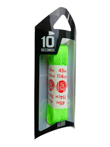 10 Seconds Neon Green / 27 inches 10 Second Shoe Laces- Flat