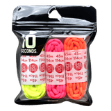 10 Seconds Neon Yellow/Neon Pink/Neon Orange / 45 inches 10 Second Bubble Laces - 3 Pack