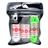 10 Seconds White/Silver/Neon Green / 45 inches 10 Second Bubble Laces - 3 Pack