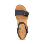 Aetrex Sandals Aetrex Womens Lexa Wedge Sandals  - Black