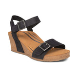 Aetrex Sandals Black / 35 / M Aetrex Womens Lexa Wedge Sandals  - Black