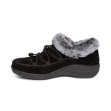 Aetrex Shoe Aetrex Womens Chrissy Furry Slip On Boots - Black