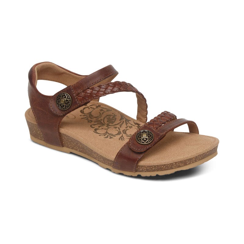 Aetrex Shoe Aetrex Womens Jillian Sandals - Walnut