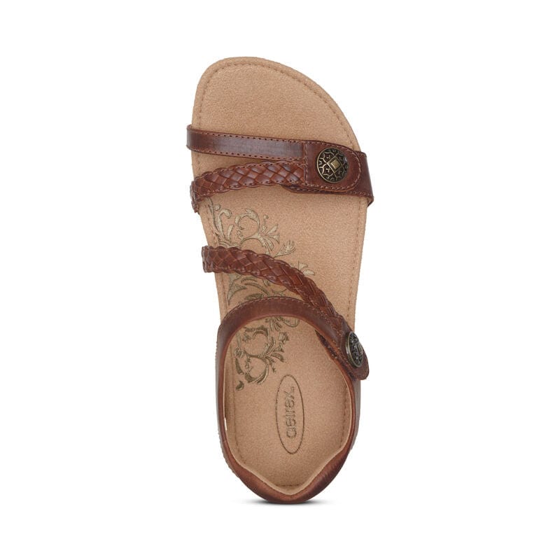 Aetrex Shoe Aetrex Womens Jillian Sandals - Walnut