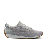 Ara Shoe Ara Womens Lilly Stretch Sneakers  - Grey/ Metallic