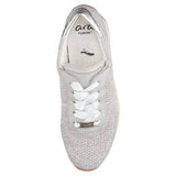 Ara Shoe Ara Womens Lilly Stretch Sneakers  - Grey/ Metallic