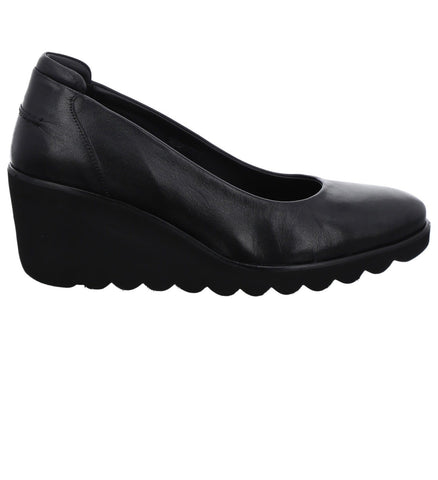 Ara Shoe Ara Womens Olivia Wedge Slip on Shoes - Black