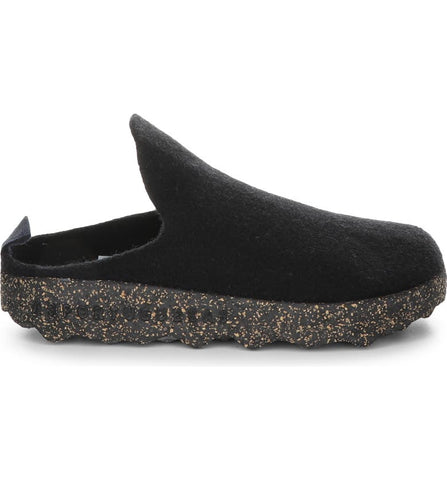 Asportuguesas Shoe 36 / M / Black Asportuguesas Womens Sustainable Come Felt Slide Shoes - Black Tweed