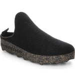 Asportuguesas Shoe Asportuguesas Womens Sustainable Come Felt Slide Shoes - Black Tweed