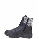 Attiba Boots Attiba Women's Zip-up Felt Low Ice-Grip Combat Spike Boots - Black