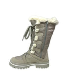 Attiba Boots Attiba Womens Dual Zip Ice Grip Spike Boots - White Combi