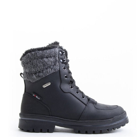 Attiba Boots Black / 36EU / M Attiba Women's Zip-up Felt Low Ice-Grip Combat Spike Boots - Black