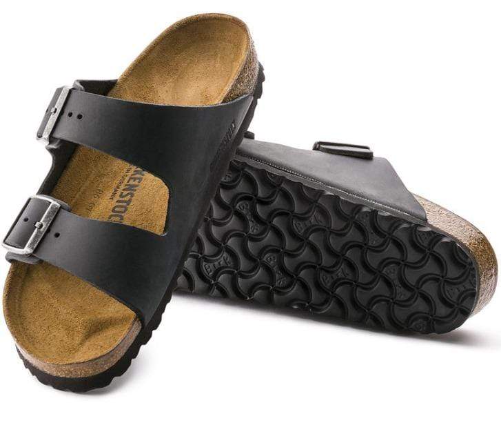 Birkenstock Sandals Birkenstock Arizona Two Strap Sandals - Black Oiled Leather