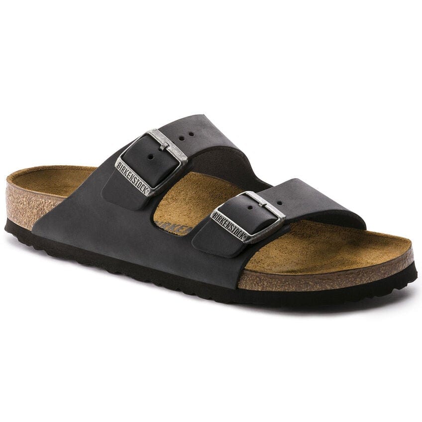 Birkenstock Sandals Birkenstock Arizona Two Strap Sandals - Black Oiled Leather