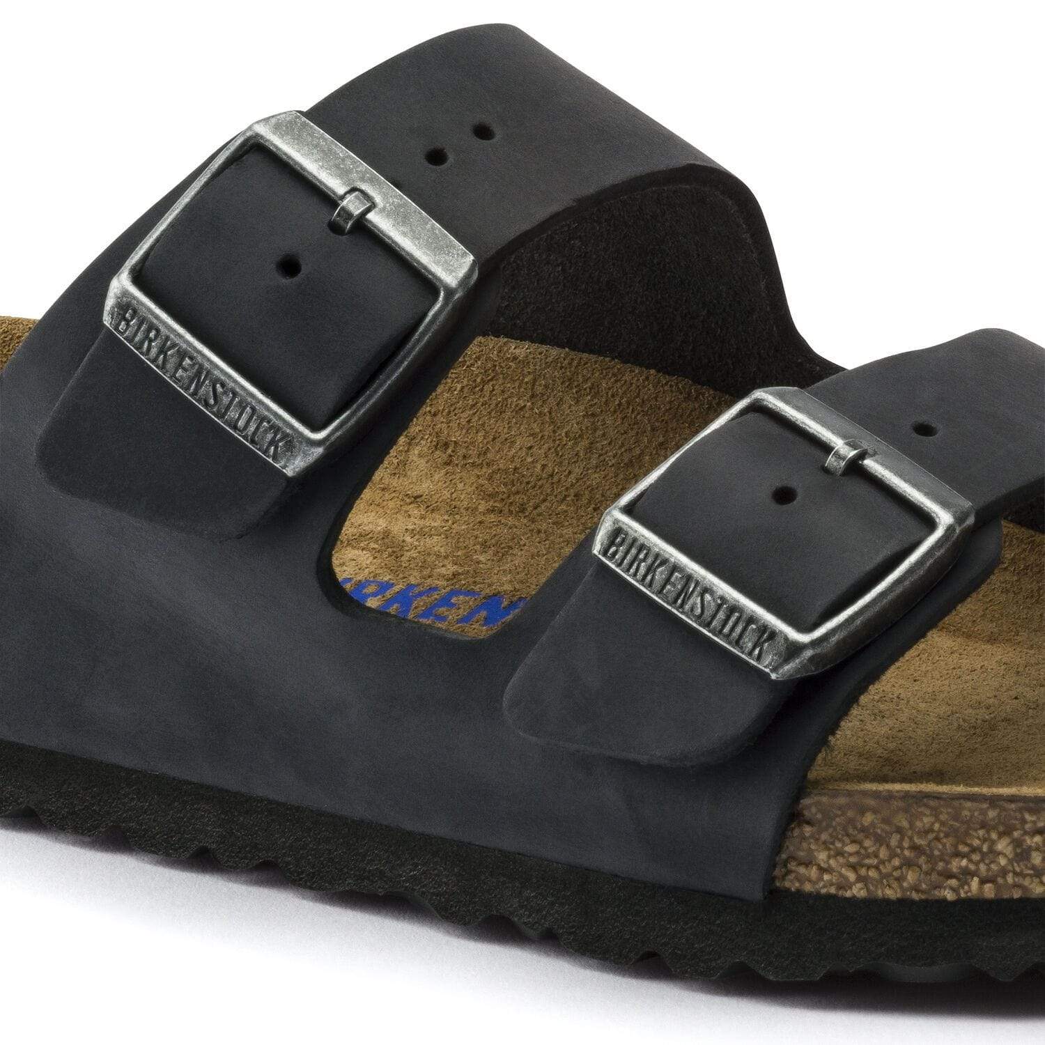 Birkenstock Sandals Birkenstock Arizona Two Strap Sandals (Soft Footbed) - Black Leather