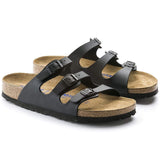 Birkenstock Sandals Birkenstock Florida Three Strap Sandals (Soft Footbed) - Black Birko-Flor