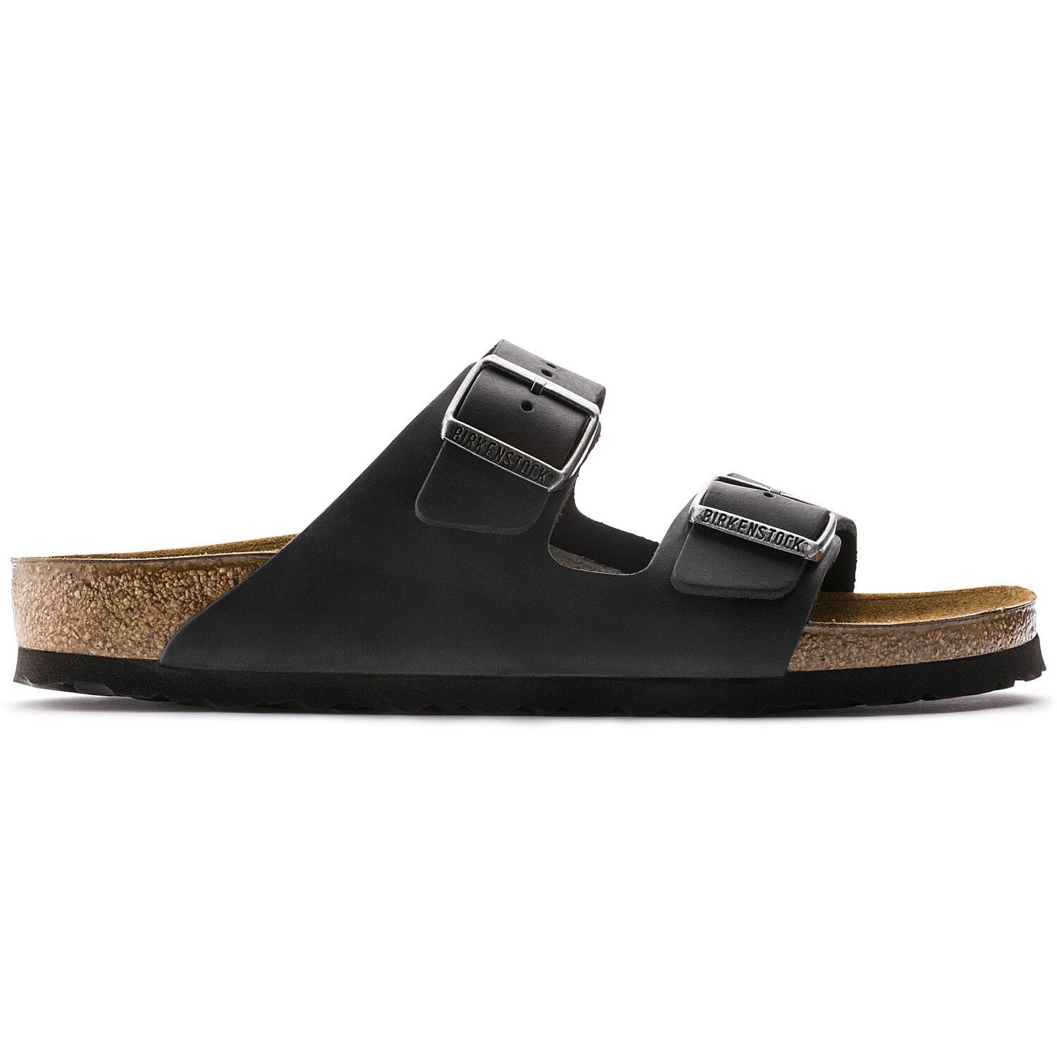 Birkenstock Sandals Black / 35 / Regular Birkenstock Arizona Two Strap Sandals - Black Oiled Leather