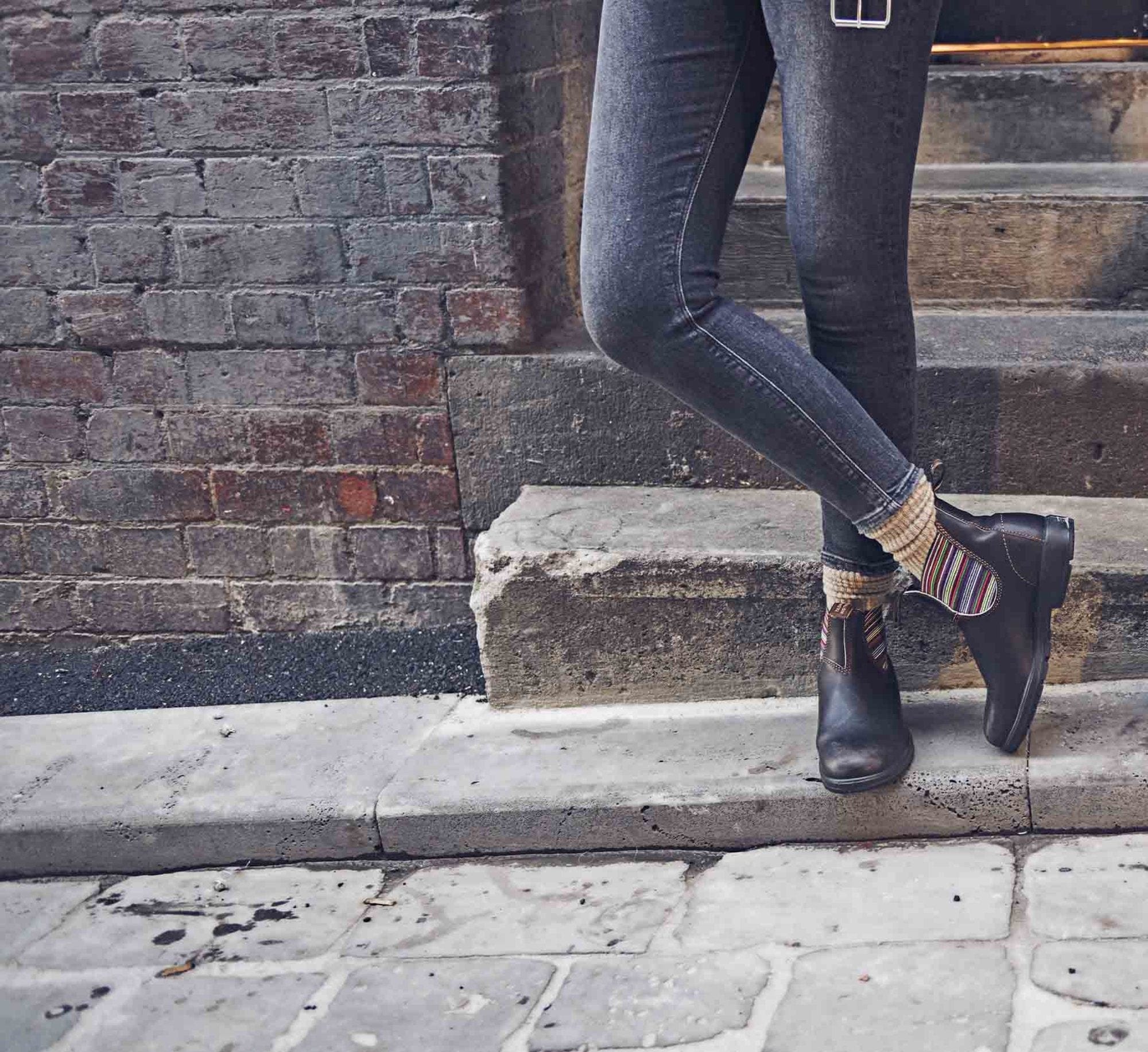 Blundstone Boots Blundstone Unisex Original Boot 1409 - Stout Brown Striped Elastic