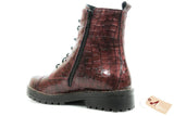 Chacal Boots Chacal Womens Croco Lace Up Boots - Charol Vino