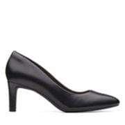 Clarks Dress Shoe Black / 5 / M Clarks Womens Calla Rose Heels - Black Leather