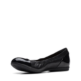 Clarks Dress Shoe Clarks Womens Rena Jazz Flats - Black Leather